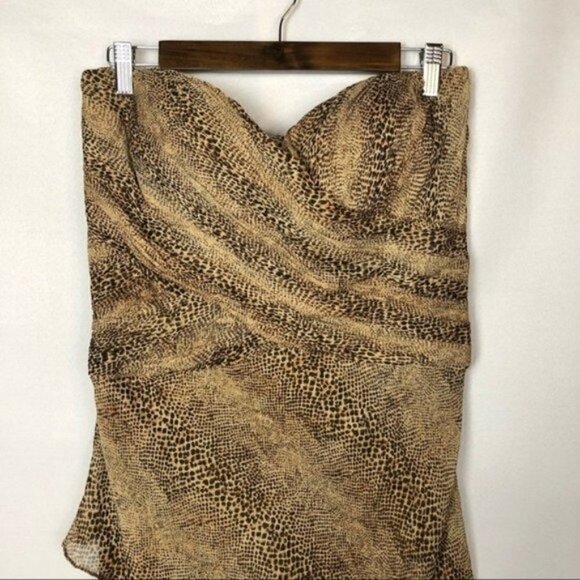 Vintage Chetta B Leopard Print Layered Silk Dress L - Picture 8 of 12